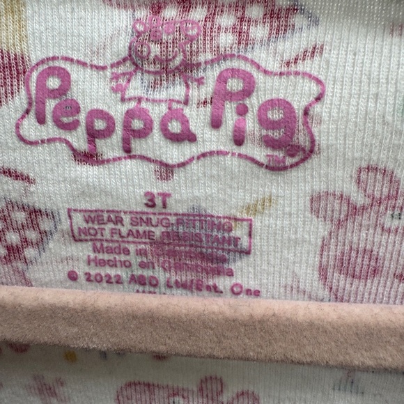 Peppa Pig 3T Girls White and Pink Popsicle T Shirt Pajama Top - Picture 4 of 6